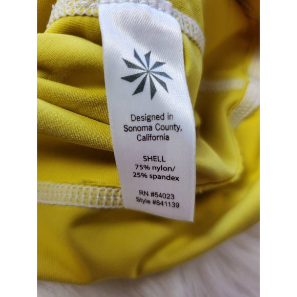 Athleta Womens Hooded‎ Yellow Sleeveless Workout Top  Kangaroo Pocket Drawstring - Picture 6 of 6